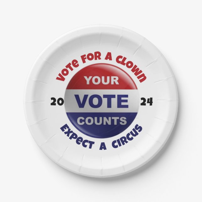 Prato De Papel Citação Política Engraçada Livro Branco Azul Placa (Frente)