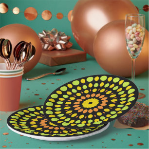 Prato De Papel Citrinos em fundo preto,