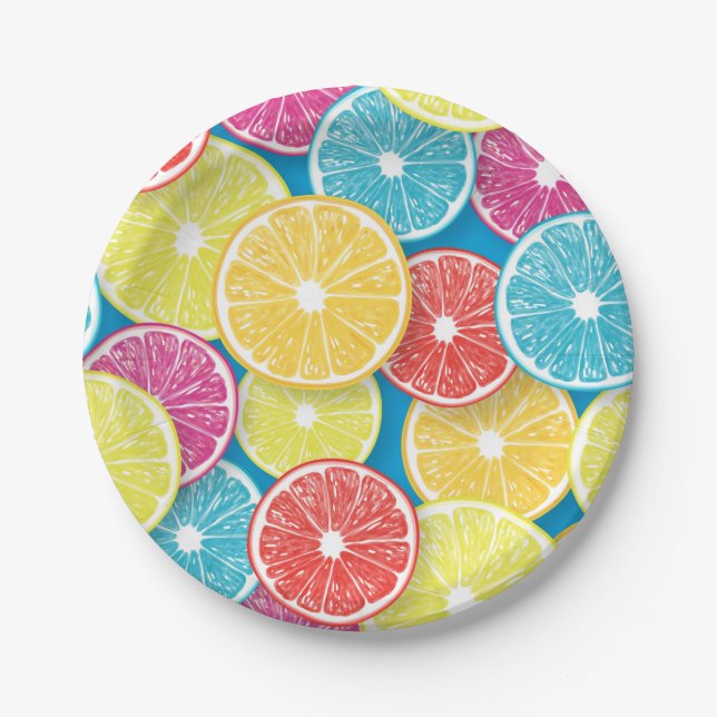 Prato De Papel Citrus fruta slices pop (Frente)