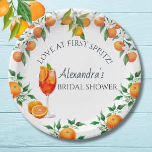 Prato De Papel Citrus Orange Love in First Spritz Chá de panela