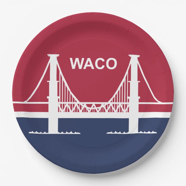 Prato De Papel City Flag of Waco (Texas, EUA) (Frente)
