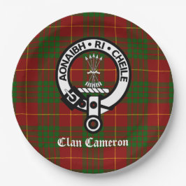 Prato De Papel Clan Cameron Crest e Tartan