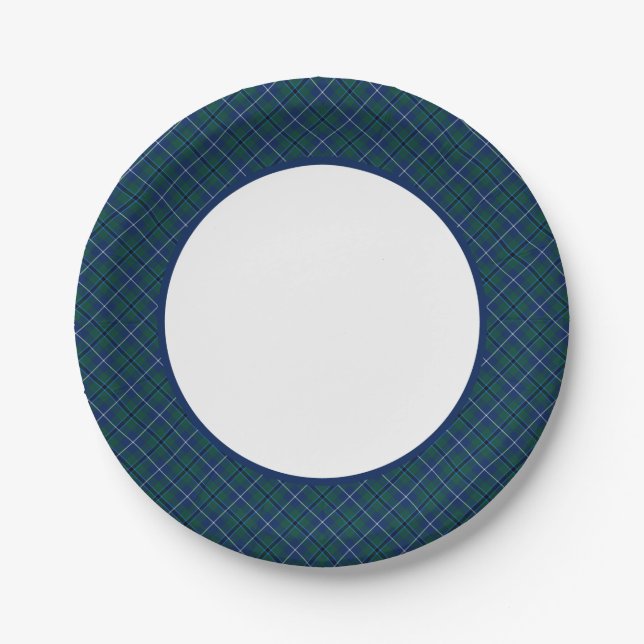 Prato De Papel Clan Douglas Modern Tartan Border (Frente)