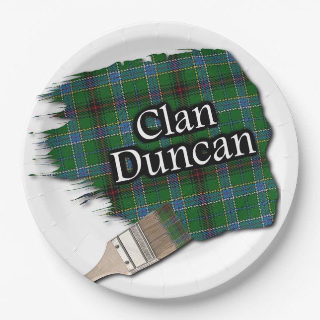 Prato De Papel Clan Duncan Scottish Tartan Paint Brush (Frente)