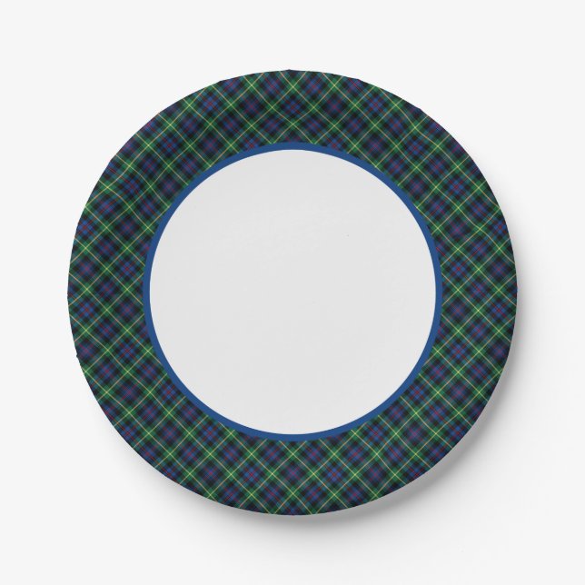 Prato De Papel Clan Farquharson Tartan Border (Frente)