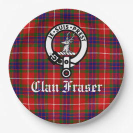 Prato De Papel Clan Fraser Crest Crachá Tartan Personalizável