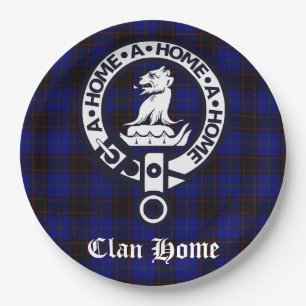 Prato De Papel Clan Home Crest Crachá e Tartan