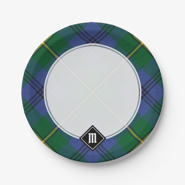 Prato De Papel Clan Johnston Tartan Paper Plates (Frente)
