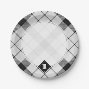 Prato De Papel Clan MacFarlane Black and White Tartan
