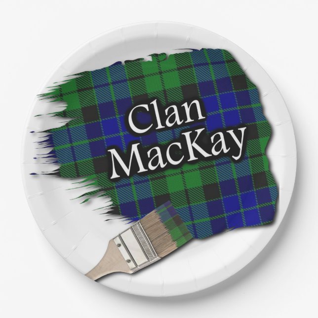Prato De Papel Clan MacKay Scottish Tartan Paint Brush (Frente)
