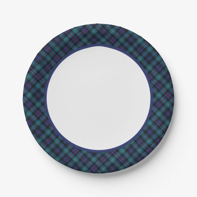 Prato De Papel Clan Mackenzie Modern Tartan Border (Frente)