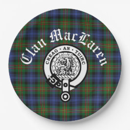 Prato De Papel Clan MacLaren Crest Crachá e Tartan personalizável