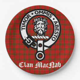 Prato De Papel Clan MacNab Crest Crachá e Tartan