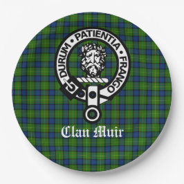 Prato De Papel Clan Muir Crest Crachá e Tartan