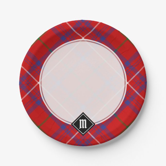 Prato De Papel Clan Rosa Tartan (Frente)