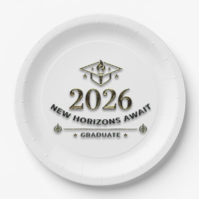 Prato De Papel Class of 2026 Paper Plates / Platos Desechables (Frente)