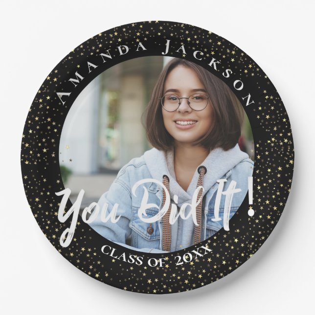 Prato De Papel Classe de 2023 Você Fez Festa de formatura Fotográ (Frente)