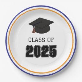 Prato De Papel Classe de 2025 Azul e Laranja