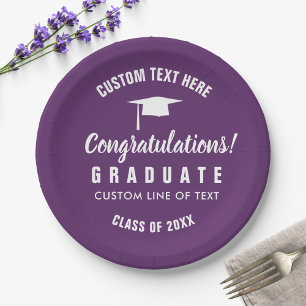 Prato De Papel Classe de Graduação de Parabéns 20XX Formando B