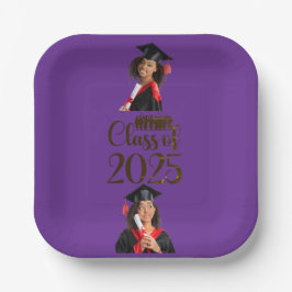 Prato De Papel Classe de graduação personalizada de 2025