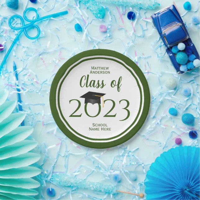 Prato De Papel Classe de Marinho azul Elegante 2023 (Festa)