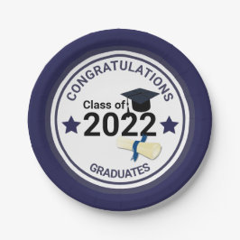 Prato De Papel Classe elegante do ano de graduação de 2022