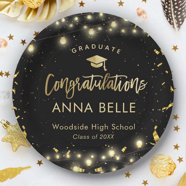 Prato De Papel Classe Personalizada de Graduação Personalizada de (Criador carregado)