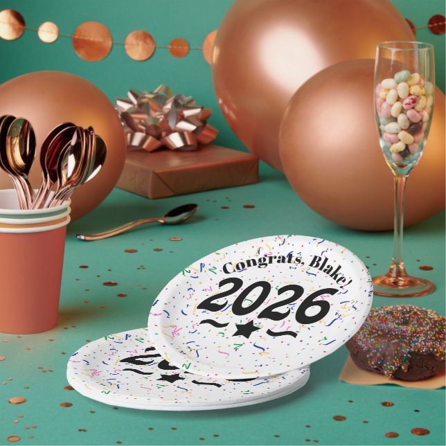 Prato De Papel Classe Star de Graduação 2026 (Múltiplo)