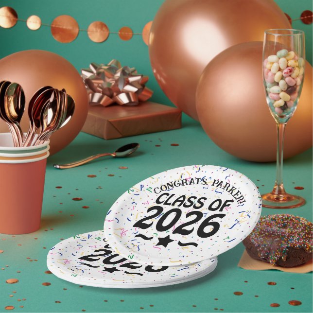 Prato De Papel Classe Star de Graduação 2026 (Múltiplo)