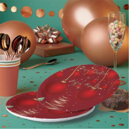 Prato De Papel  Classic Red Christmas Ornaments Christmas 