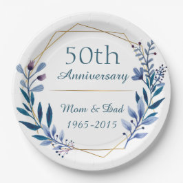 Prato De Papel Clássica Clássica do 50º Aniversário do Casamento