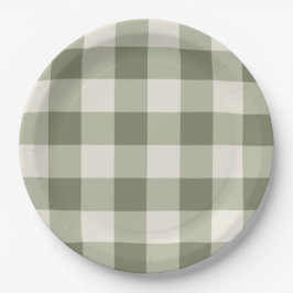 Prato De Papel Clássica Farmhouse Verde Gingham Style Napkins