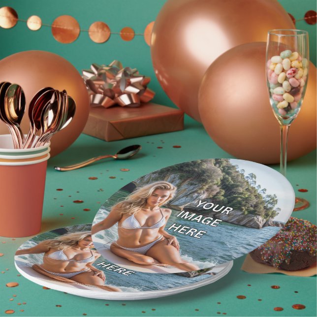 Prato De Papel CLÁSSICA! Placa de papel redonda personalizada 🍽️ (Múltiplo)