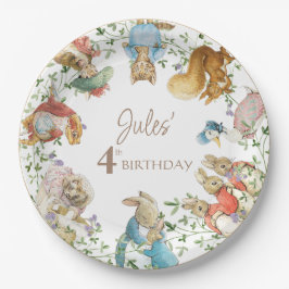 Prato De Papel Clássico Peter, o Aniversário do Coelho