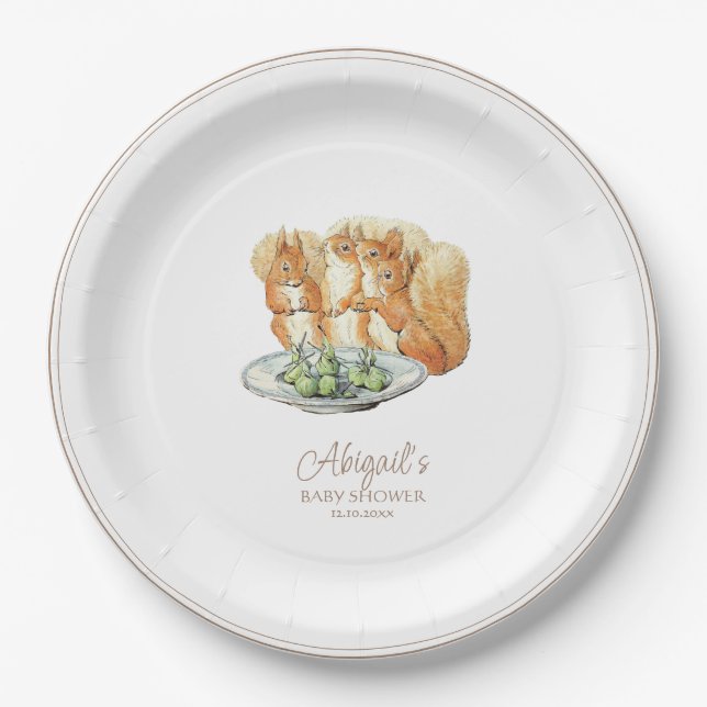 Prato De Papel Clássico Peter, o Chá de fraldas do Coelho (Frente)