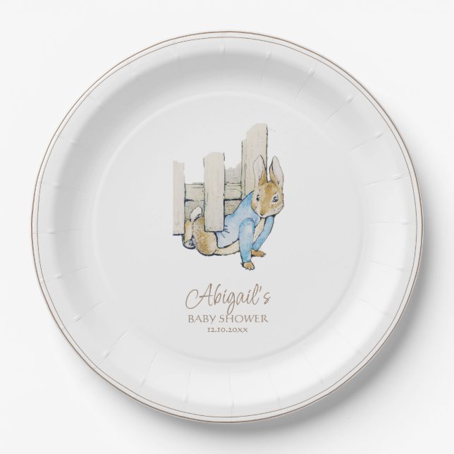 Prato De Papel Clássico Peter, o Chá de fraldas do Coelho (Frente)