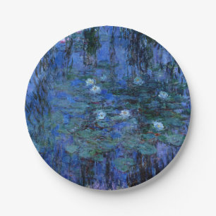 Prato De Papel Claude Monet Blue Water Lily
