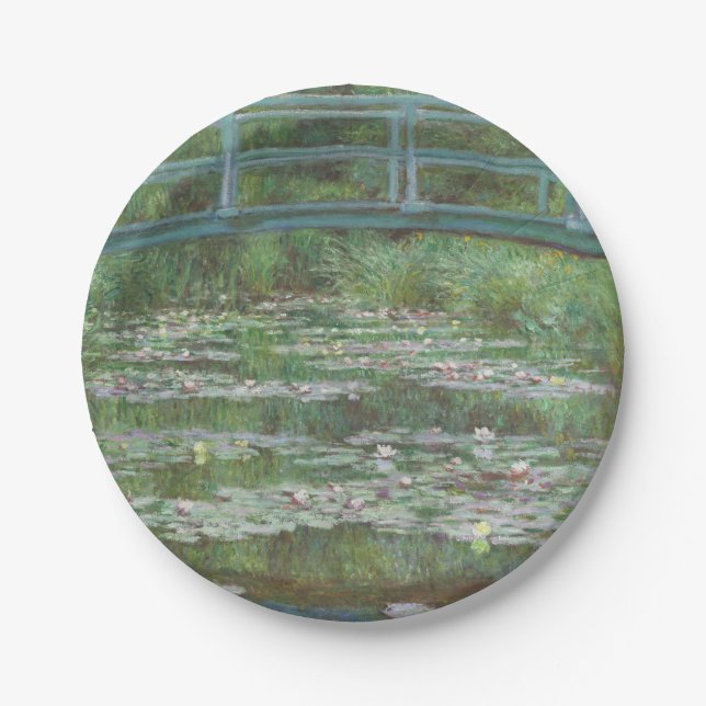 Prato De Papel Claude Monet é a ponte japonesa (Frente)