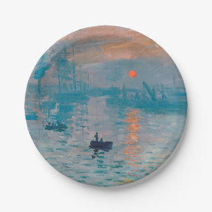 Prato De Papel Claude Monet Impression Sunrise Francês