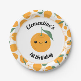 Prato De Papel Clementine Tangerine Cutie Orange Personalizado