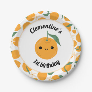 Prato De Papel Clementine Tangerine Cutie Orange Personalizado