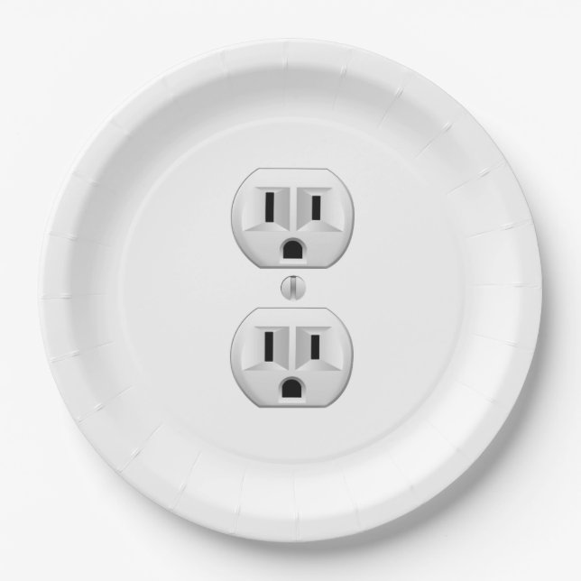 Prato De Papel Clique elétrico da tomada para personalizar a (Frente)