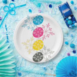 Prato De Papel CMYK Snowflakes