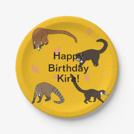 Prato De Papel Coatis Birthday