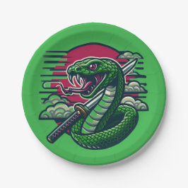 Prato De Papel Cobra verde