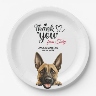 Prato De Papel Cocktail de casamento com cão Malinois belga