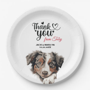 Prato De Papel Cocktail de casamento com cão pastor australiano