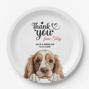 Prato De Papel Cocktail de casamento de cão Cocker Spaniel Americ