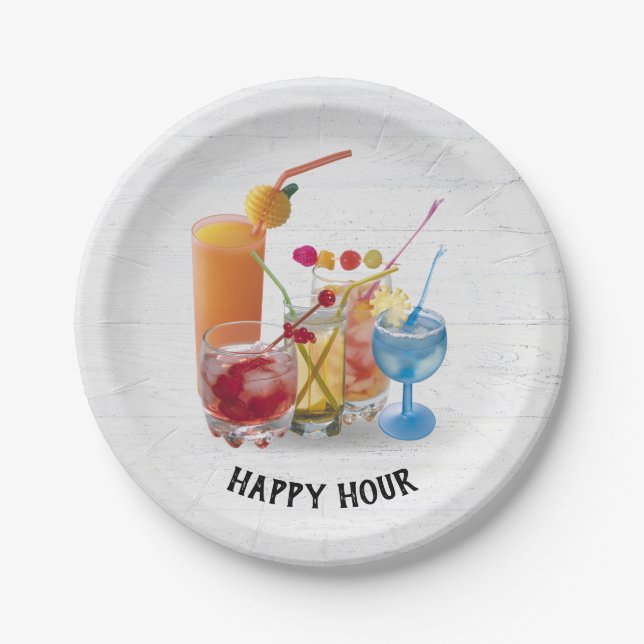 Prato De Papel Cocktails De bar Na Madeira (Frente)