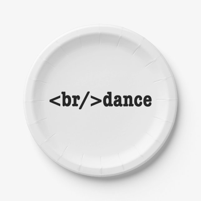 Prato De Papel Código HTML de breakdance (Frente)